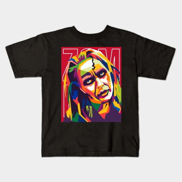 zombie halloween wpap Kids T-Shirt by cool pop art house